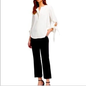 Whistles London Crepe Blouse w/Tie Sleeves